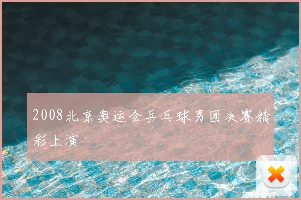 2008北京奥运会乒乓球男团决赛精彩上演
